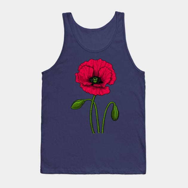 Red poppy drawing Tank Top by katerinamk